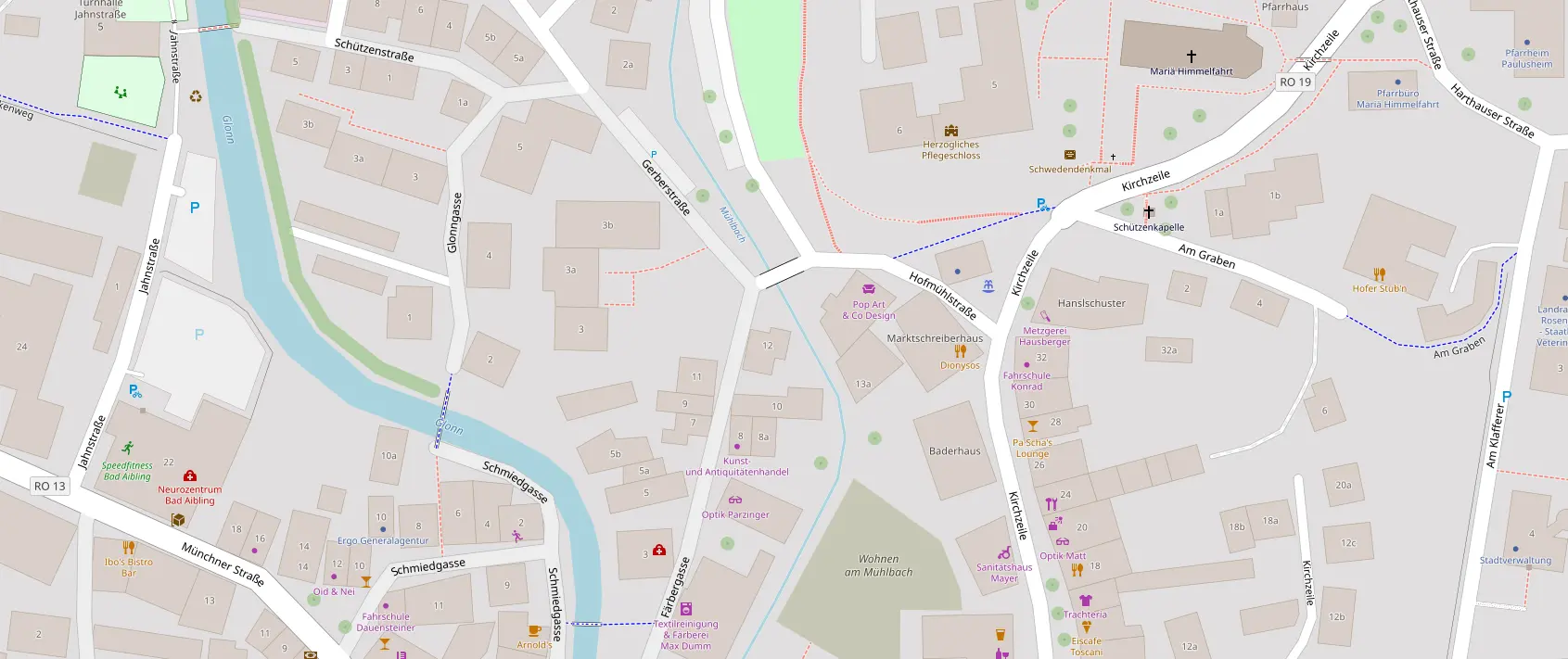 Openstreet-map-Karte von  Dinysos Rstaurant Bad Aibling